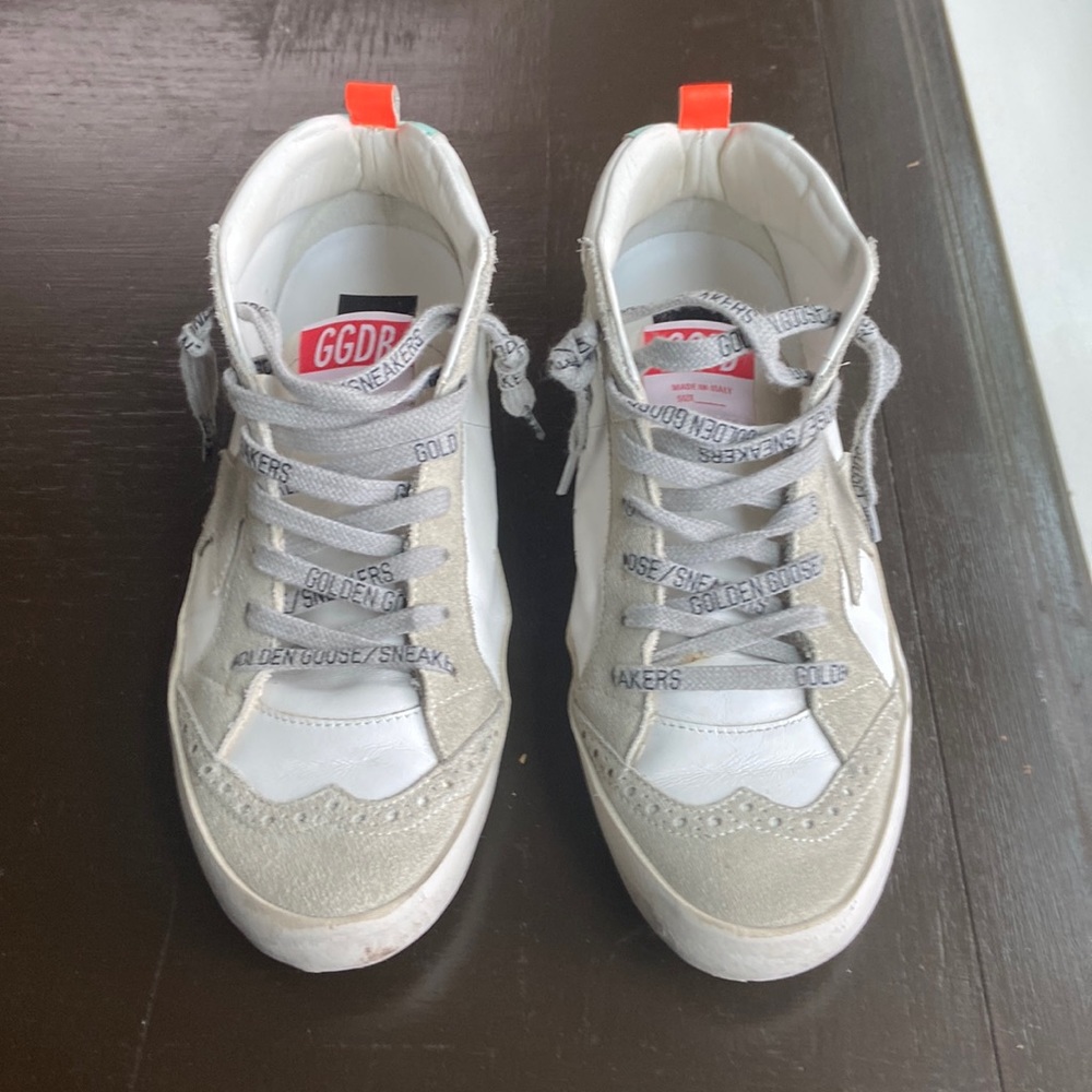 Golden goose midstar white leather sneakers